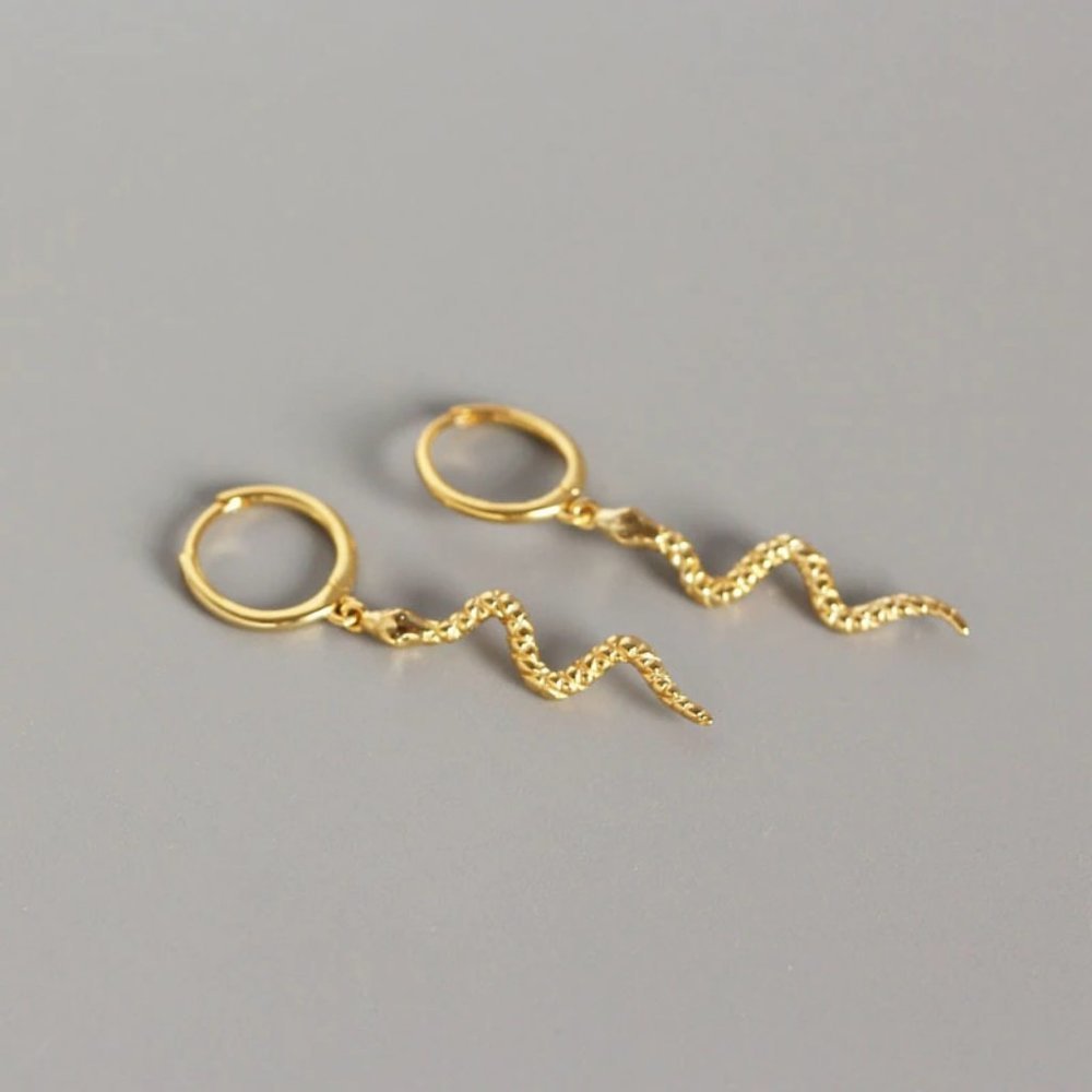 *NEW 925 Sterling Silver Swirl Drop Hoop Earrings - Picture 9 of 10